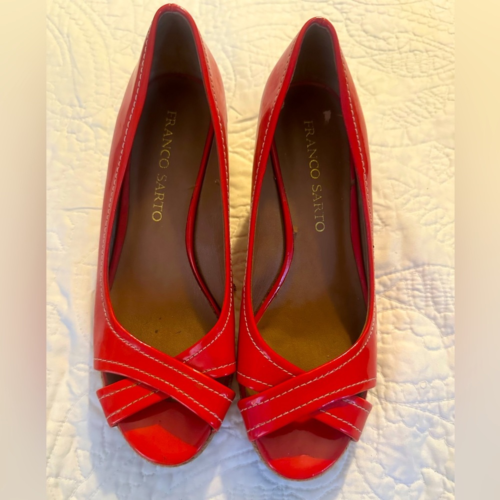 Franco Sarto Red Cheria Wedges